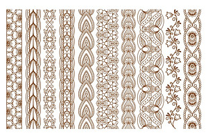 Indian Henna Seamless Borders, a Background Graphic by Stock-Smart-Start
