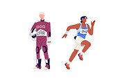 Sport athletes set, seamless pattern, a Sport Illustration by PaperTrident (Thumbnail 7 of 12)