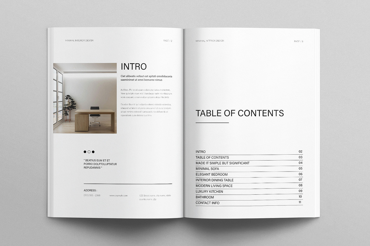 Minimal Interior Design Template, a Brochure Template by E-Type (Photo 2 of 7)