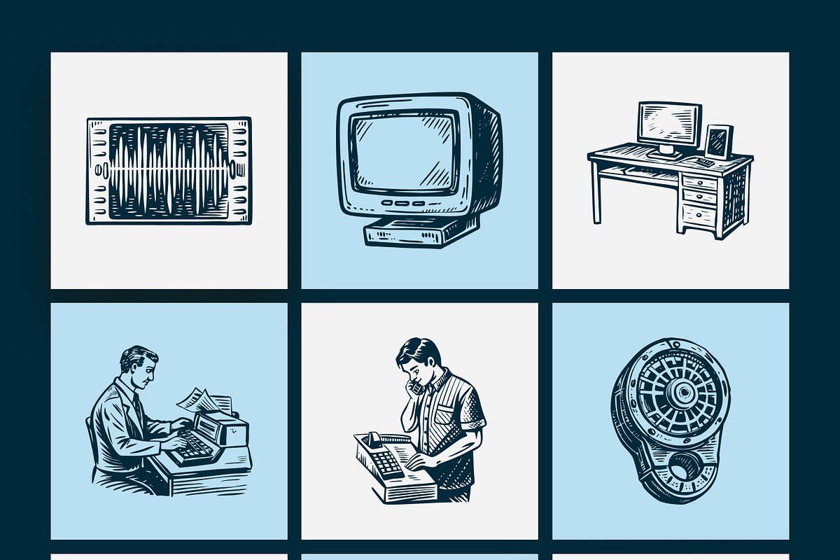 Vintage Communication Illustration, a Technology Illustration by Prosymbols (Photo 7 of 10)