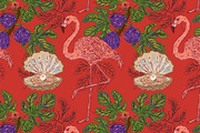 Flamingo, Fig and Pearl Oyster, a Pattern Graphic by NayaChu (Thumbnail 7 of 9)