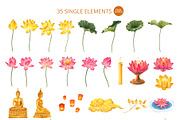 Lotus and Candle – Watercolor, a Person Illustration by CreativeValuation (Thumbnail 2 of 10)