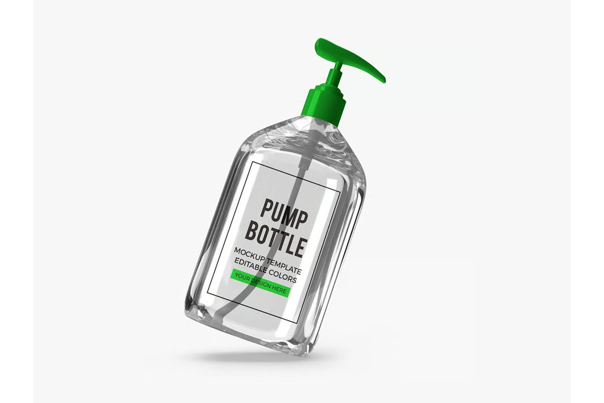 Gel Pump Bottle Packaging Mockup, a Packaging Mockup by DesignRushMarket (Photo 2 of 10)