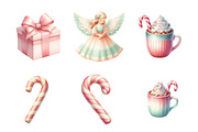 Retro Pastel Christmas Clipart, an Illustration by Design Market (Thumbnail 2 of 5)
