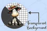 Watercolor Spring Cow Clipart Bundle, an Illustration by Canvas Craft (Thumbnail 2 of 7)