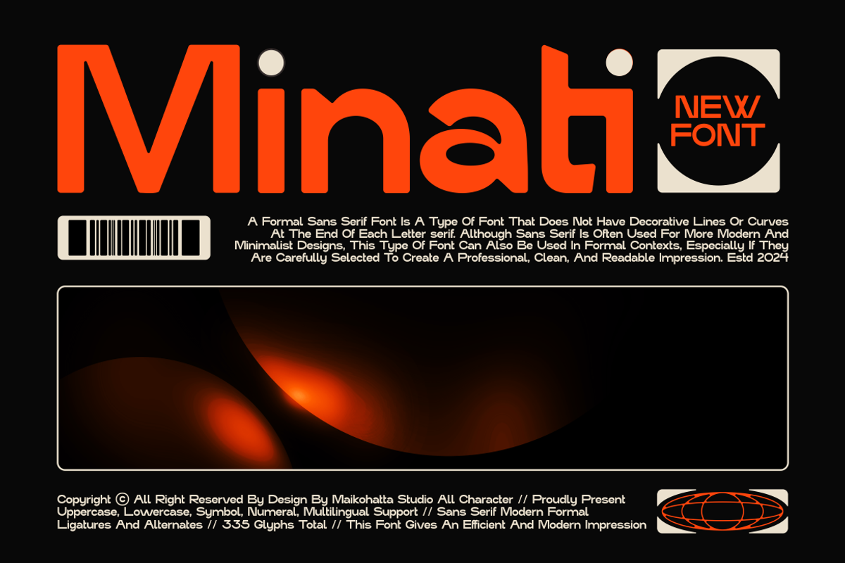 Minati - Modern Sans Serif Font, a Sans Serif Font by MaikoHatta (Photo 1 of 8)