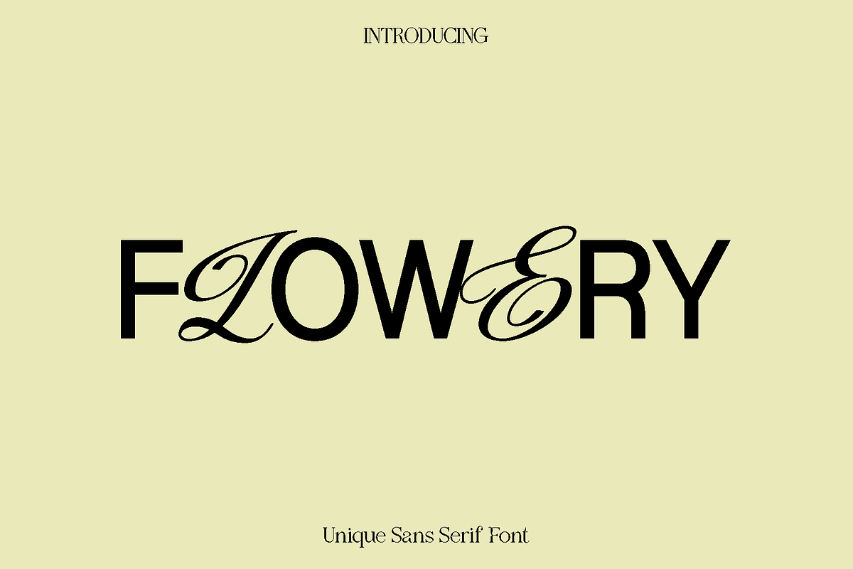 Flowery Unique Sans Serif Font, a Sans Serif Font by Luna Shop (Photo 1 of 7)