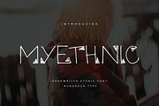 MYETHNIC- Display Font Ethnic, a Font by Pixslides (Thumbnail 1 of 9)