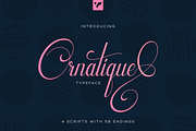 Ornatique script - 4 fonts, a Script Font by VP Fonts (Thumbnail 1 of 15)