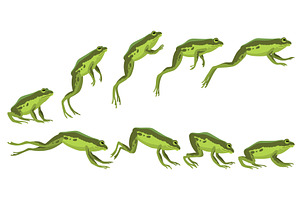 Frog jumping animation icon, an Animal Illustration by Things for designers