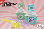 Cupcake Wrap and Topper Mockup, a Cups & Container Mockup by INCDesign (Thumbnail 1 of 7)