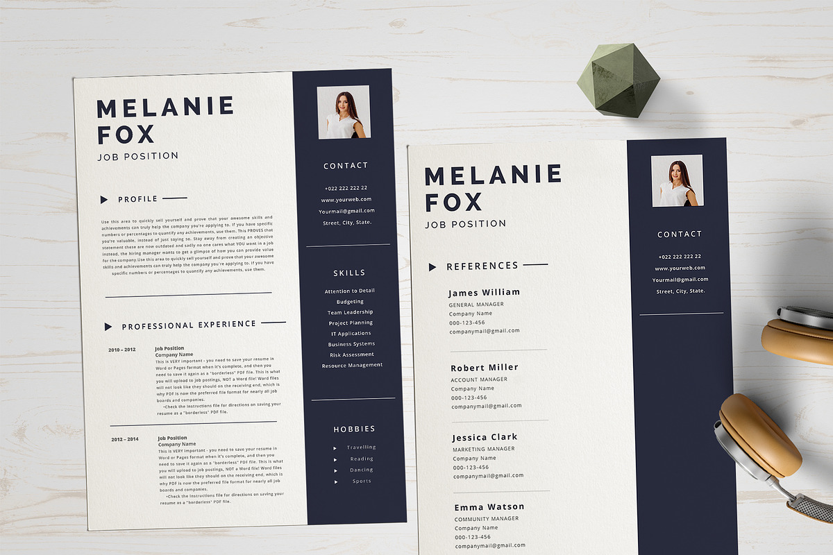 Feminine CV Job Resume Template, a Resume Template by Wow Designs