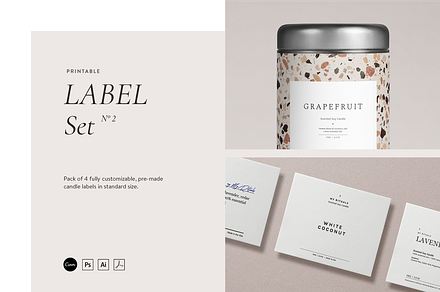 Printable Square Label Set • No.2, a Templates & Theme by sjá