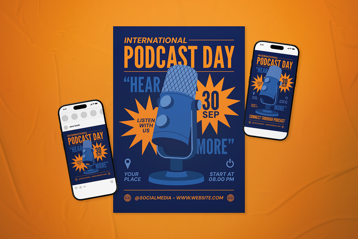 International Podcast Day Flyer Set, a Flyer Template by The Good Store (Photo 1 of 2)