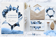 Twilight Garden Blue Watercolor Set, an Object Graphic by Cat In Colour (Thumbnail 2 of 10)