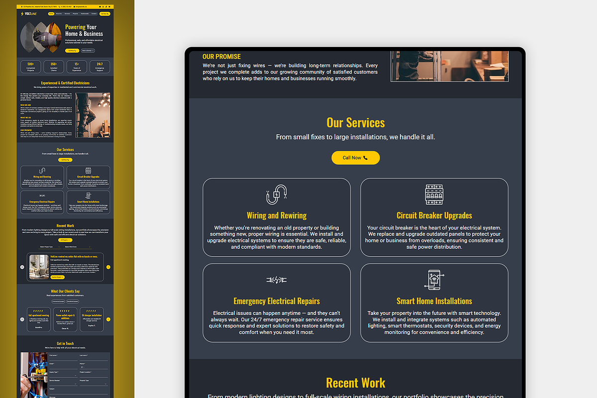 Electrician Wix Studio Website preview 2