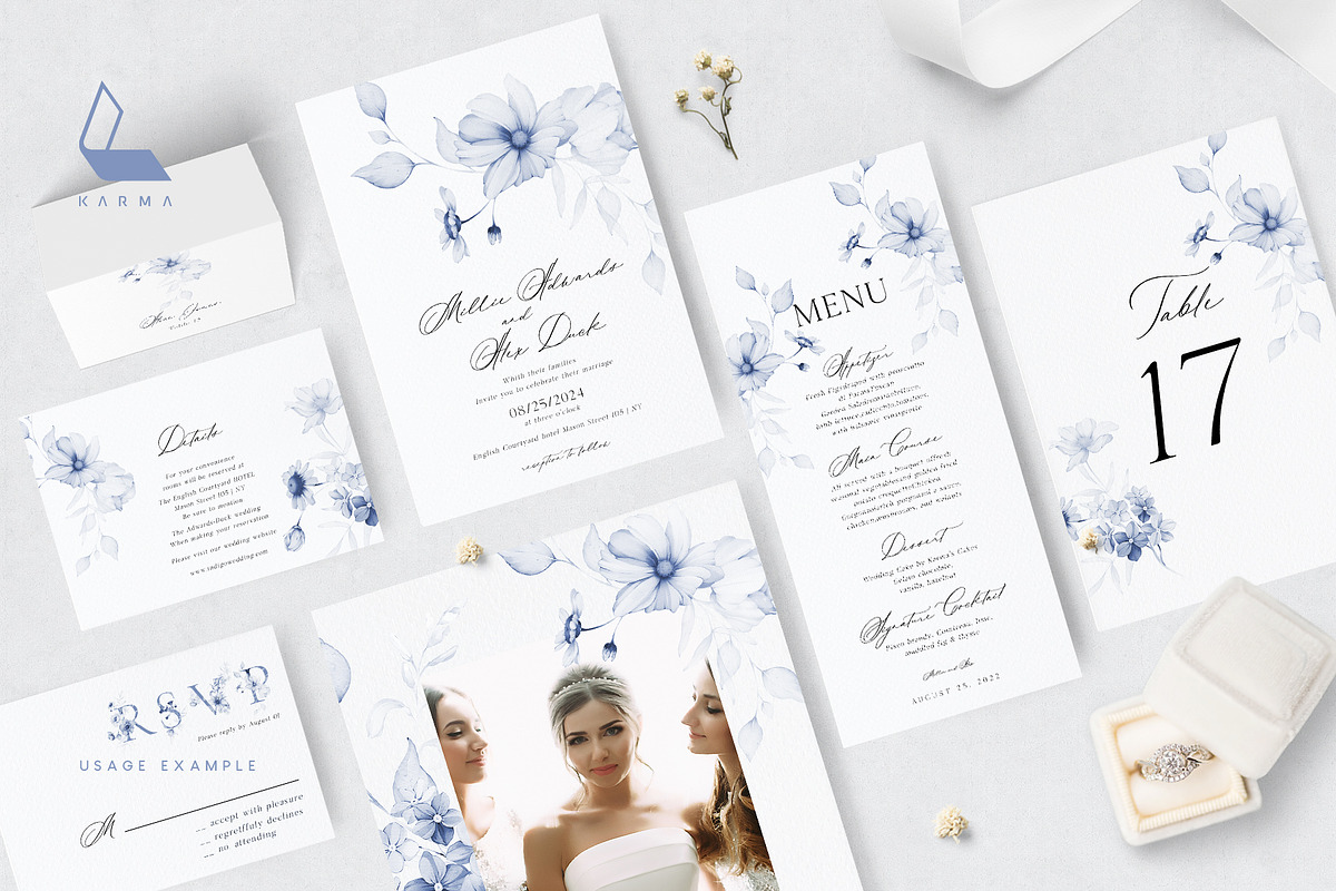 Gwinnett | Indigo | Botanical set, a Decorative Illustration by Karma (Photo 3 of 16)