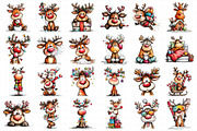 Funny Christmas Reindeer Clipart, an Illustration by Daily.Designs (Thumbnail 4 of 5)
