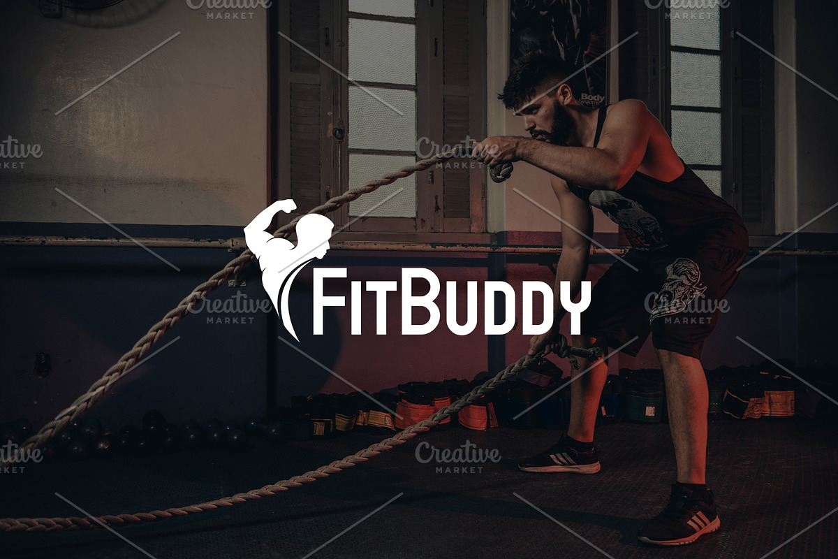 FitBuddy / Gym Logo Template Design, a Branding & Logo Template by DesignBox (Photo 2 of 4)