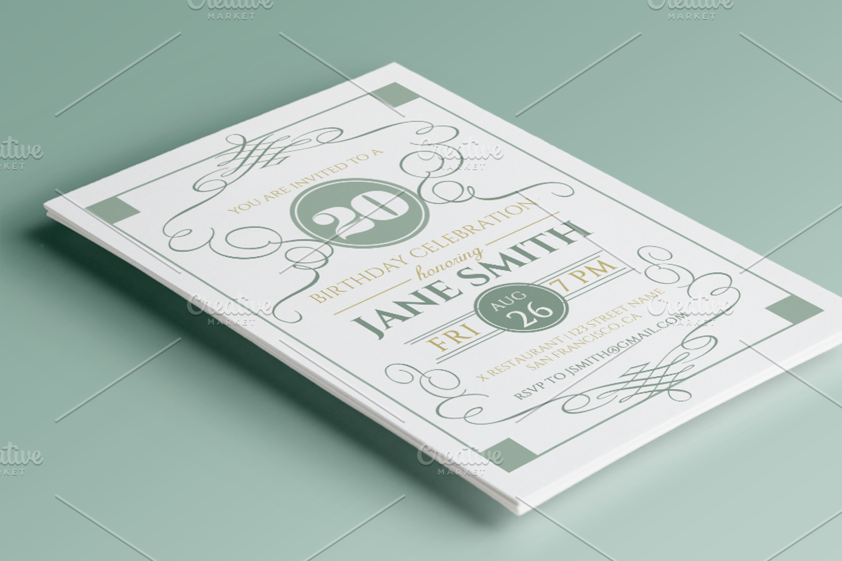 Elegant Birthday Invitation, an Invitation Template by annago (Photo 3 of 3)