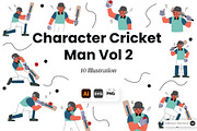 Cricket Man Vol 2 Illustration Set, a Sport Illustration by SLAB! Design (Thumbnail 1 of 3)