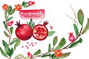 Pomegranate. Watercolor Clip art, a Graphic by LABFcreations (Thumbnail 1 of 2)