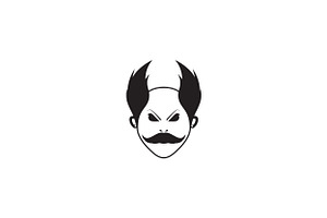 Man Head Face Unique Hair Style Logo