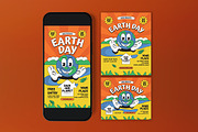 Red Flat Design Earth Day Flyer Set, a Flyer Template by graphicook (Thumbnail 3 of 3)