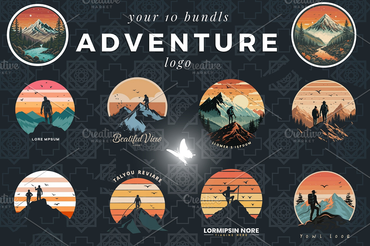 10 mountain climbing logo bundles, a Branding & Logo Template by Zr, PROJECT (Photo 1 of 10)