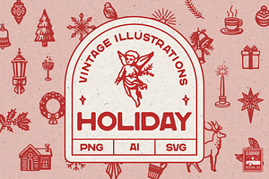 Vintage Holiday Christmas Graphics