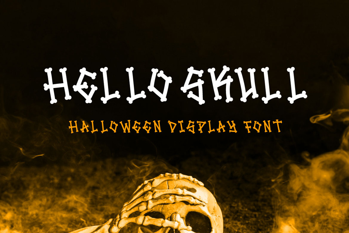 Hello Skull-Decorative Halloween, a Blackletter Font by Mightyfire (Photo 1 of 4)