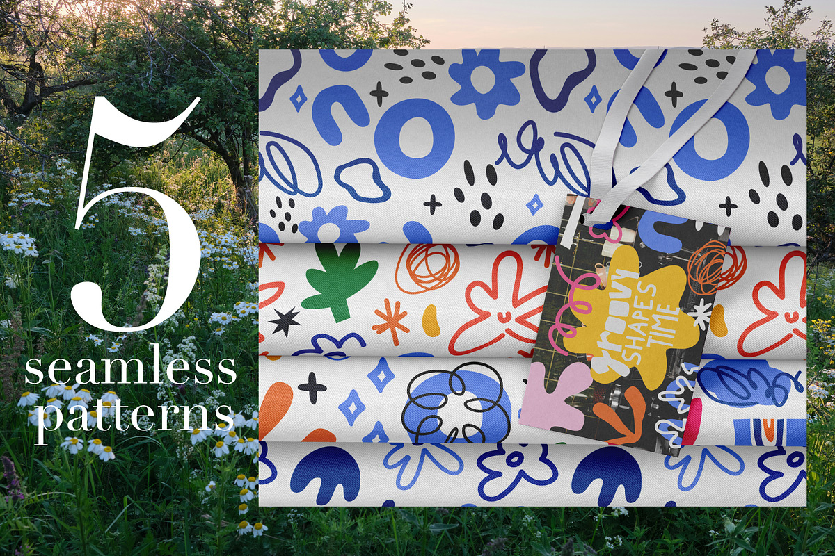 Groovy Shapes & Doodle Flowers, a Decorative Illustration by Luamor (Photo 11 of 12)