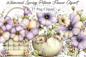Spring Petunia Flower Clipart, an Illustration by designcity5