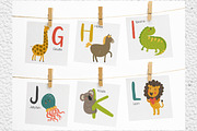 English Alphabet and cards. EPS, PDF, an Animal Illustration by KVIO (Thumbnail 6 of 8)