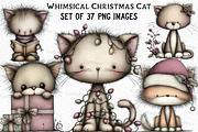 Whimsical Christmas Cat Clipart, an Illustration by Craft Nest (Thumbnail 1 of 6)