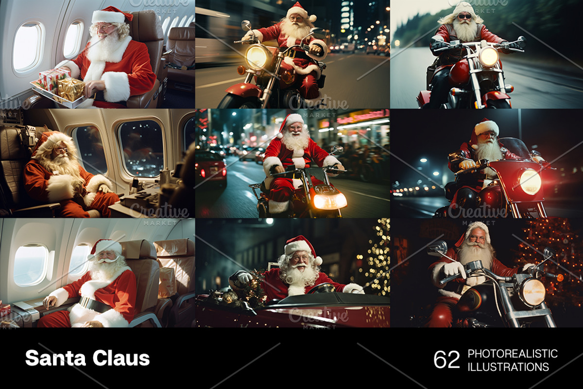 Santa Claus. 62 images, a Holiday Photo by Handmadefont (Photo 9 of 15)