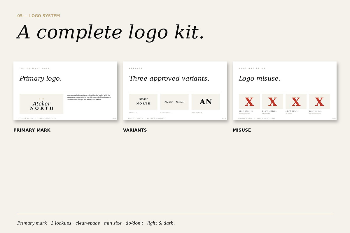 Brand Guidelines Template — 3-in-1, a Branding & Logo Template by Just Necessary (Photo 6 of 9)