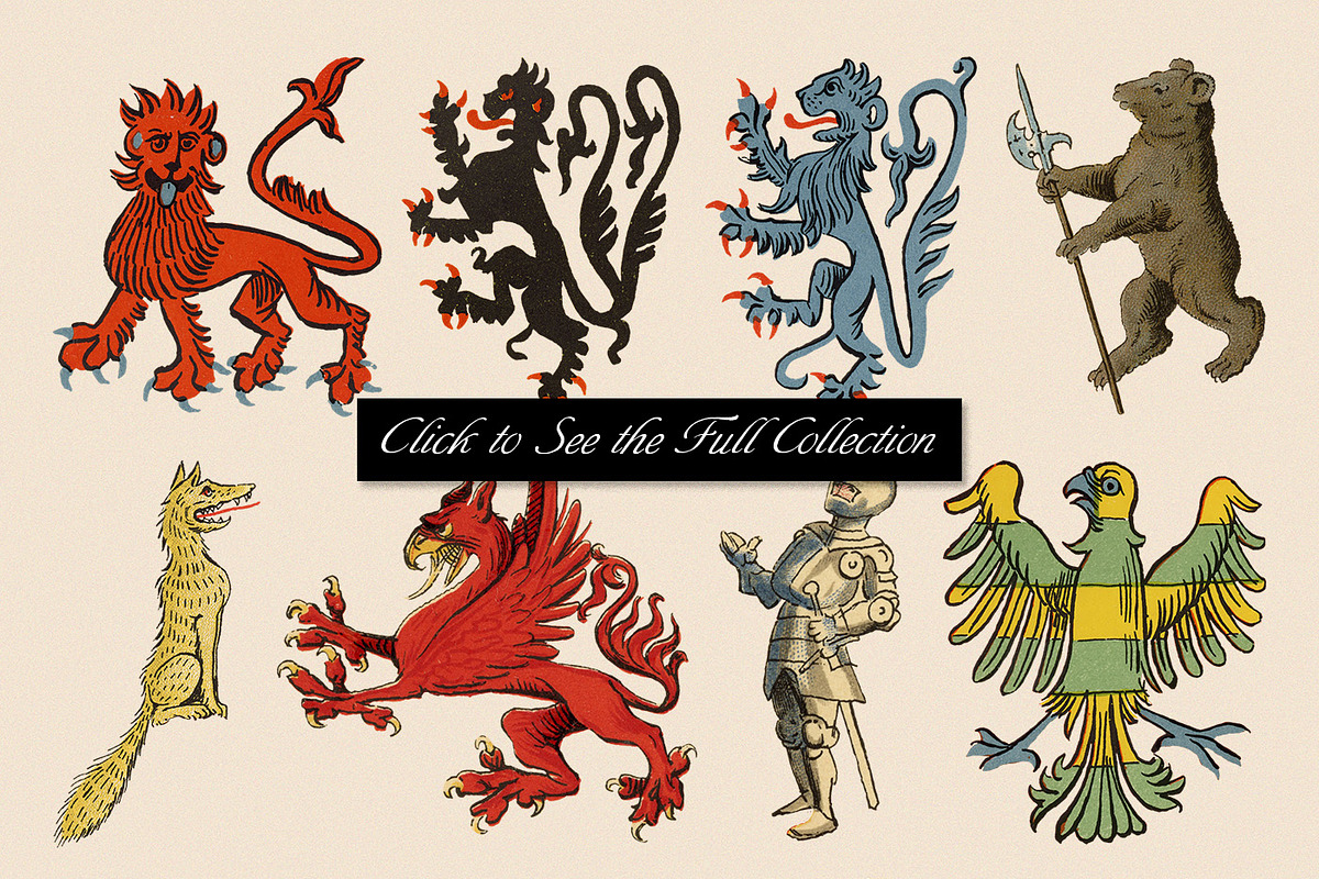 35 Vintage Heraldry Illustrations, an Animal Illustration by Century Library (Photo 2 of 6)