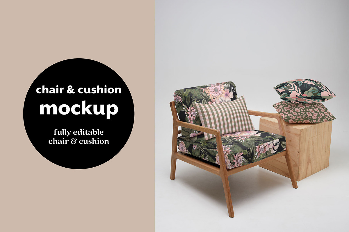 Chair with Cushions Mockup, a Product Mockup by Palette & Pattern