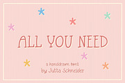 All You Need - a handdrawn font, a Font by Jutta Schneider (Thumbnail 1 of 6)