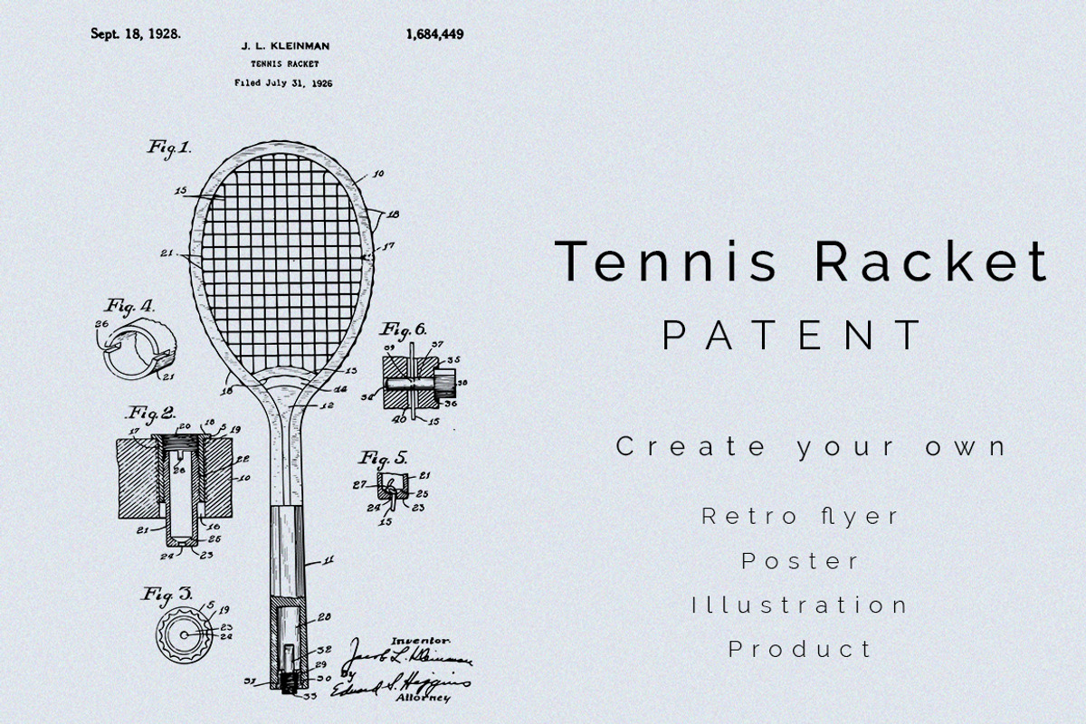 Tennis Racket Patent, an Illustration by Nordic Designs (Photo 1 of 3)