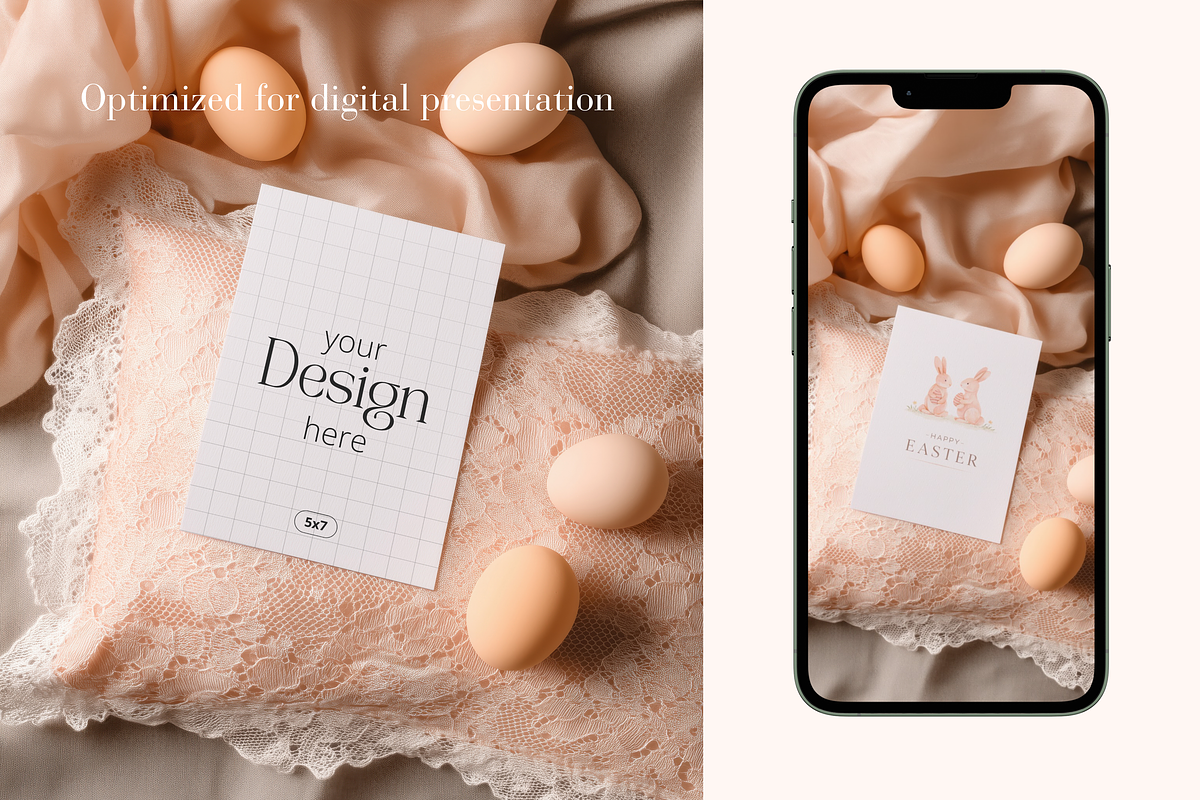 Rococo Lace 5x7 Easter Card Mockup, a Product Mockup by Serenefeeling (Photo 5 of 6)