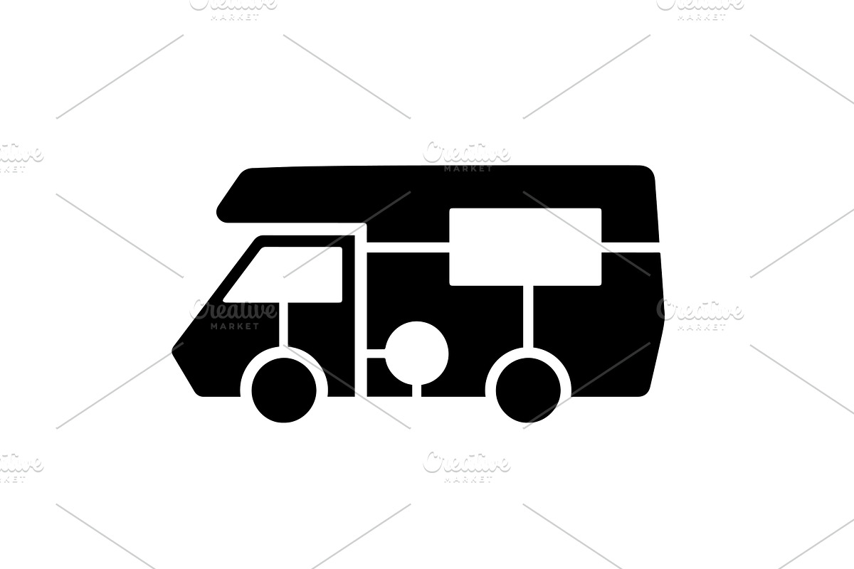 Vector Icon sticker of the motorhome, an Icon by Illustrations&photos