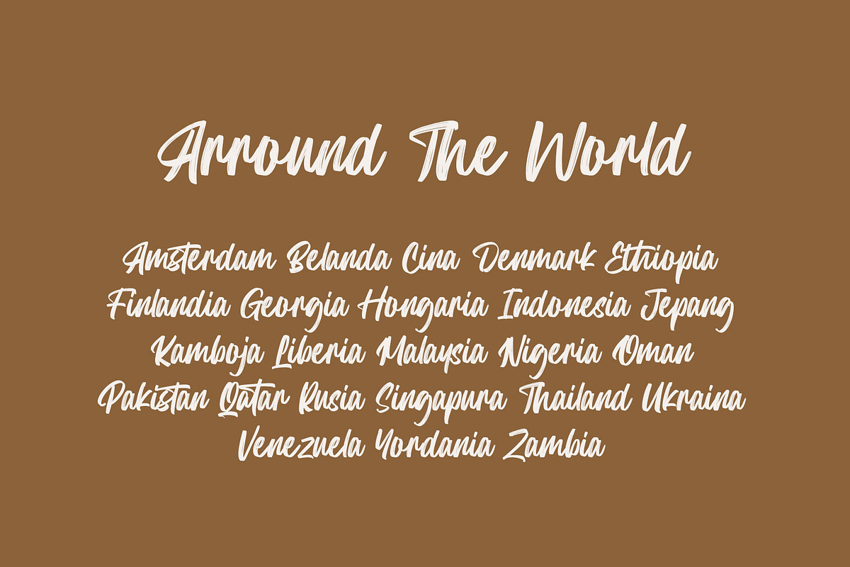 Renthiga Brush Handwritten Font, a Handwritten Font by RantautypeStudio (Photo 9 of 17)