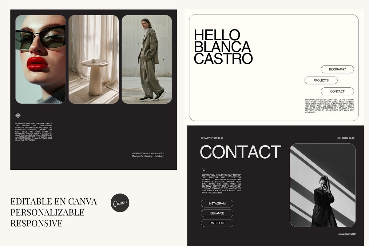 Canva portfolio template BLANC, a Landing Page Template by AS Studio (Photo 6 of 6)