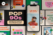 Pop90s Social Media Templates, a Social Media Template by Creavora (Thumbnail 1 of 11)