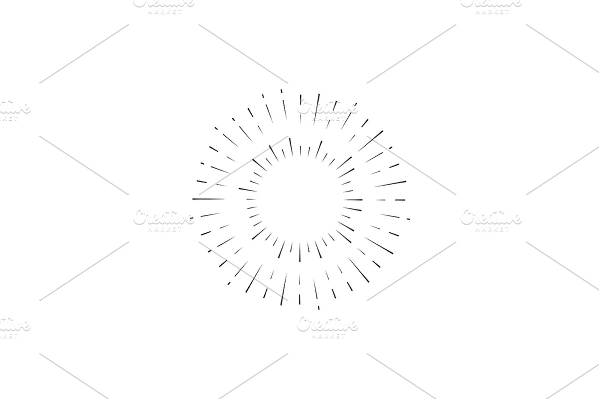 Retro Sunburst Signs Thin Line Icon, an Outline Icon by Bigmouse_art (Photo 6 of 14)