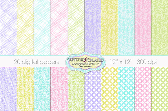 20 Springtime Pastel Papers.Set 2 preview 6