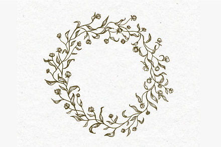 Brown Floral Frame