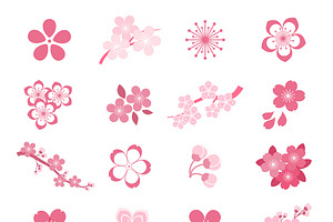 Blossom Japanese Sakura Icon Set